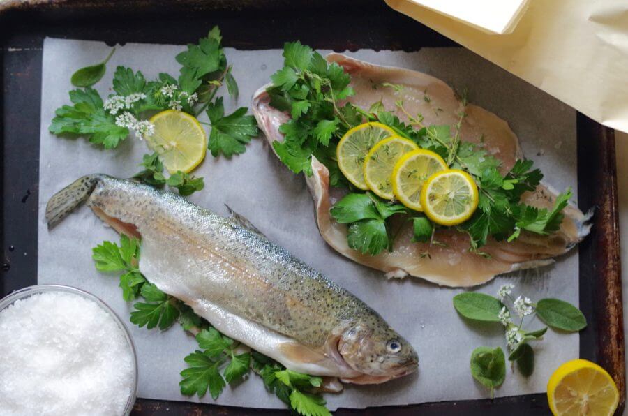 Baked Trout in parchment - make a Wow! statement at dinner by giving everyone their own "present" to unwrap! | www.lakesidetable.com