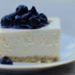 No bake low carb gluten free key lime cheesecake with blueberry topping | www.lakesidetable.com