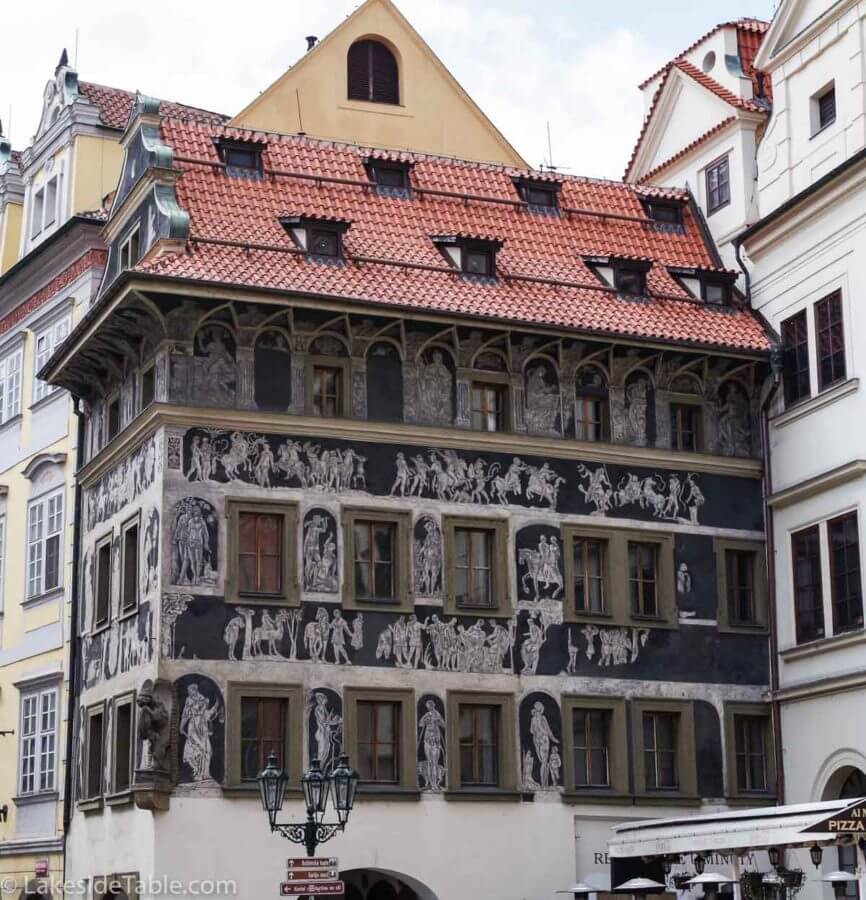 Beautiful fresco in the Old Town of Prague