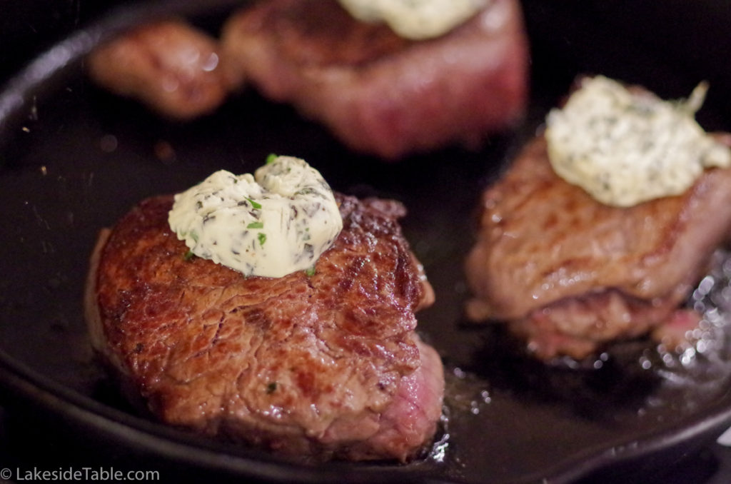 Oven finished steak - herb butter and a golden sear. Amazing and so easy! | www.lakesidetable.com