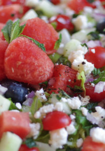 Blueberry watermelon salad recipe reminds me of Yellowstone National Park. Refreshing & Unexpected! | www.lakesidetable.com