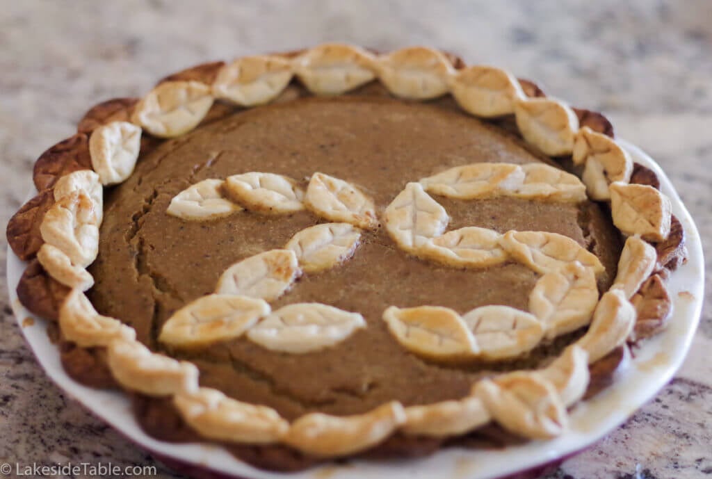 Classic Pumpkin Pie Recipe - Why not have a birthday pie? Jazz it up with crust cut outs and pretty candles! | www.lakesidetable.com