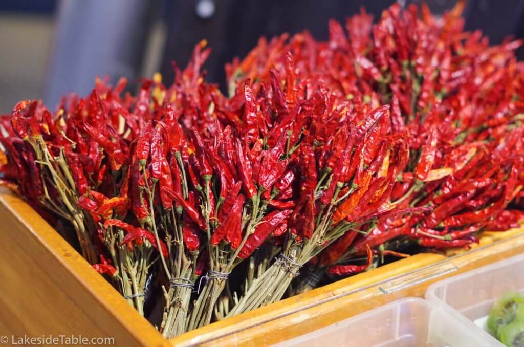 Grand Hall Market in Budapest | www.lakesidetable.com this bunch of peppers inspired this piri piri chicken recipe