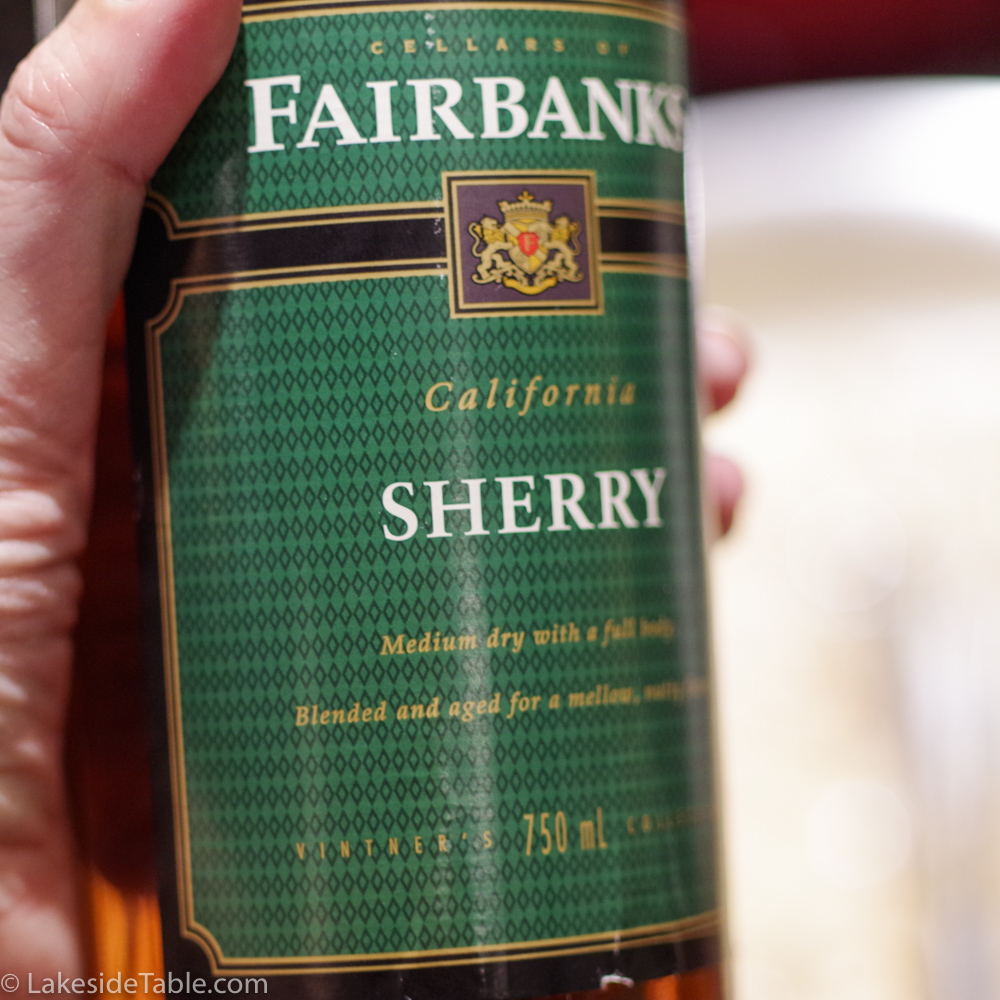 a bottle of dry sherry