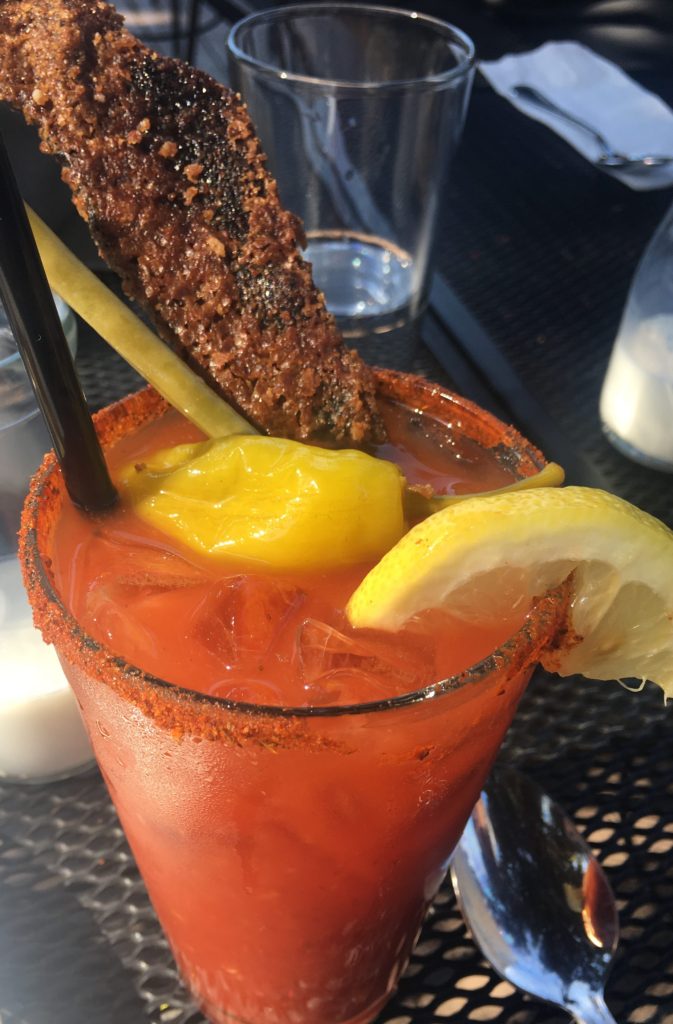 bloody mary with candied bacon