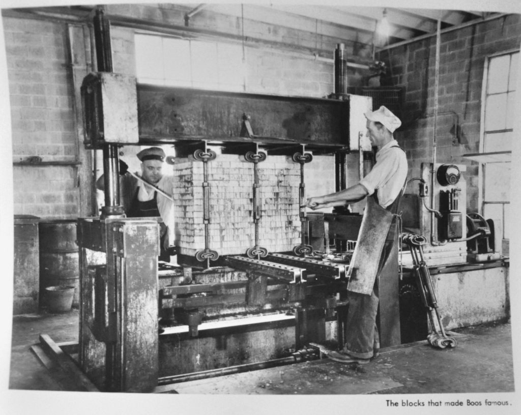 Circa 1941, men at work at John Boos Co factory.