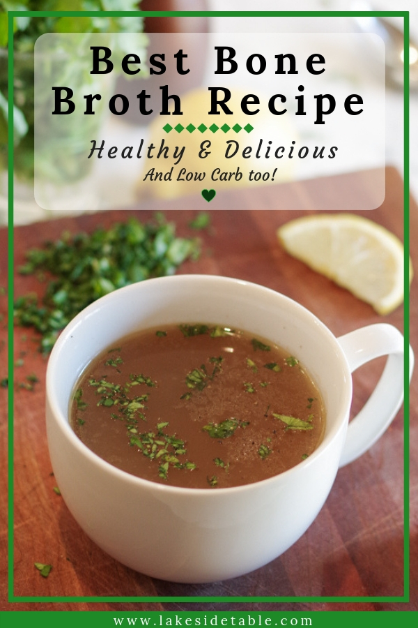 The Best Beef Bone Broth Recipe - Full of antioxidants and collagen protein! Perfect for cold winter days. #demiglace #steaksauce #lowcarbrecipes #ketorecipe #easyhealthydelicious 