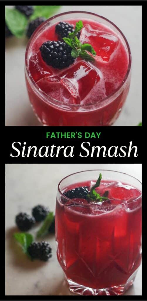 A Sinatra Smash is the perfect summer cocktail. Full of blackberries, whisky, mint, and creme de cassis it's smooth refreshing and fruity!