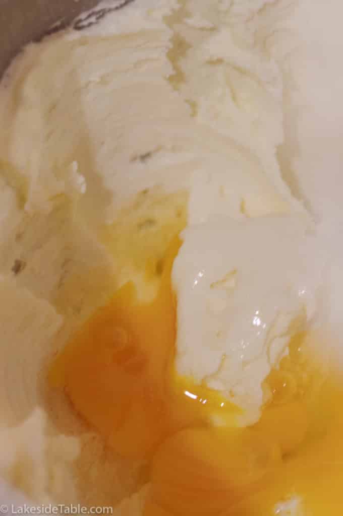 add eggs to creamed mixture