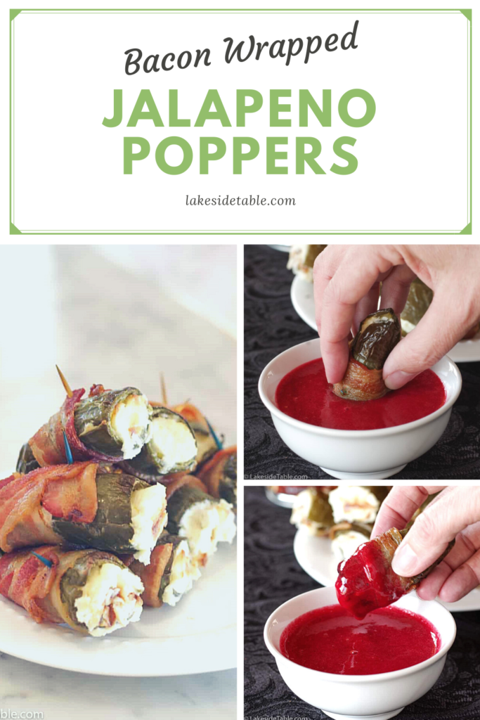 Pickled jalapeño poppers with chipotle raspberry dipping sauce