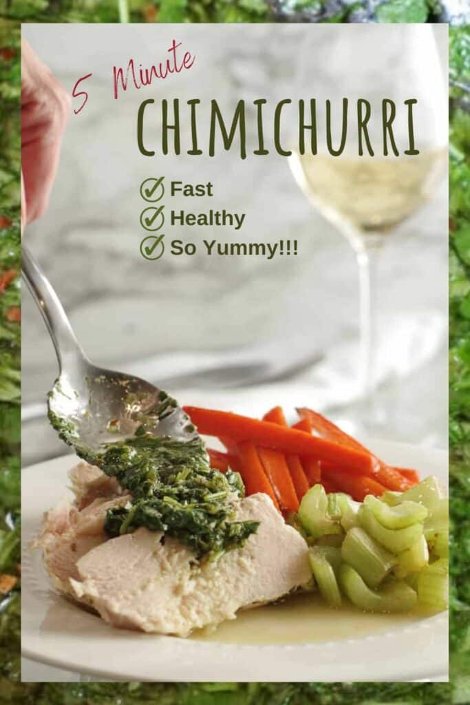 Easy - Fast - Tons of Flavor!  Make this Easy Chimichurri Sauce in less than 5 min with only 8 ingredients!  You can easily make it ahead of time 1 or 2 days before you need it.  Make extra and freeze it too!  It's low carb and keto friendly too.  It’s got all the best South American flavors of fresh lime, cilantro, cumin, and spicy peppers.  Perfect for chicken, pork, steaks, tacos, and more!