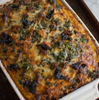 keto breakfast casserole right out of the oven