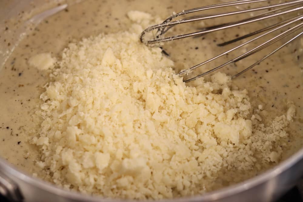 add parmesan into cheese sauce 