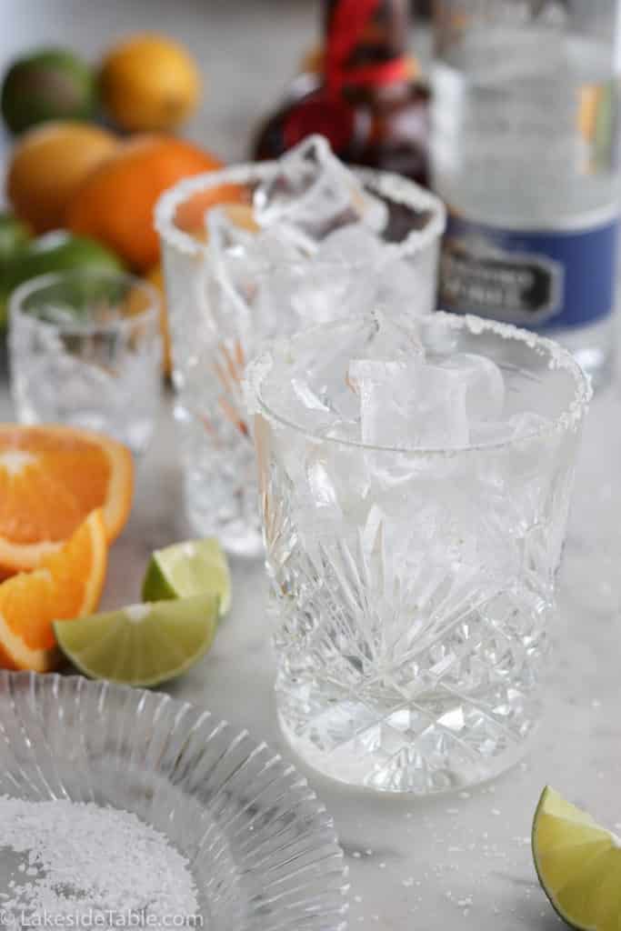 empty glass with ice