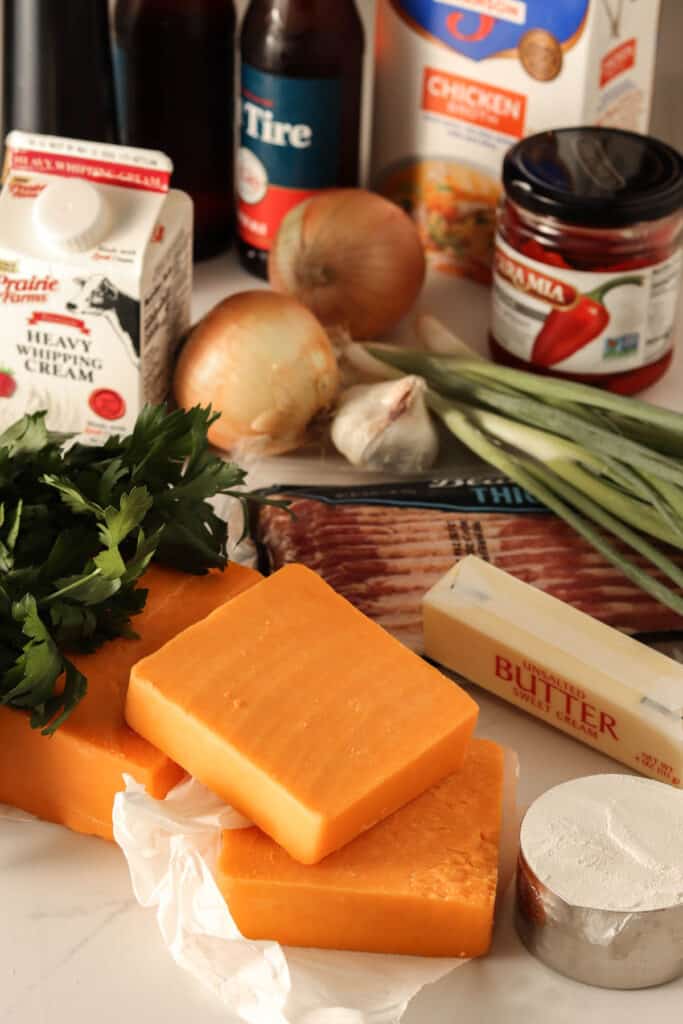 ingredients for beer cheese soup