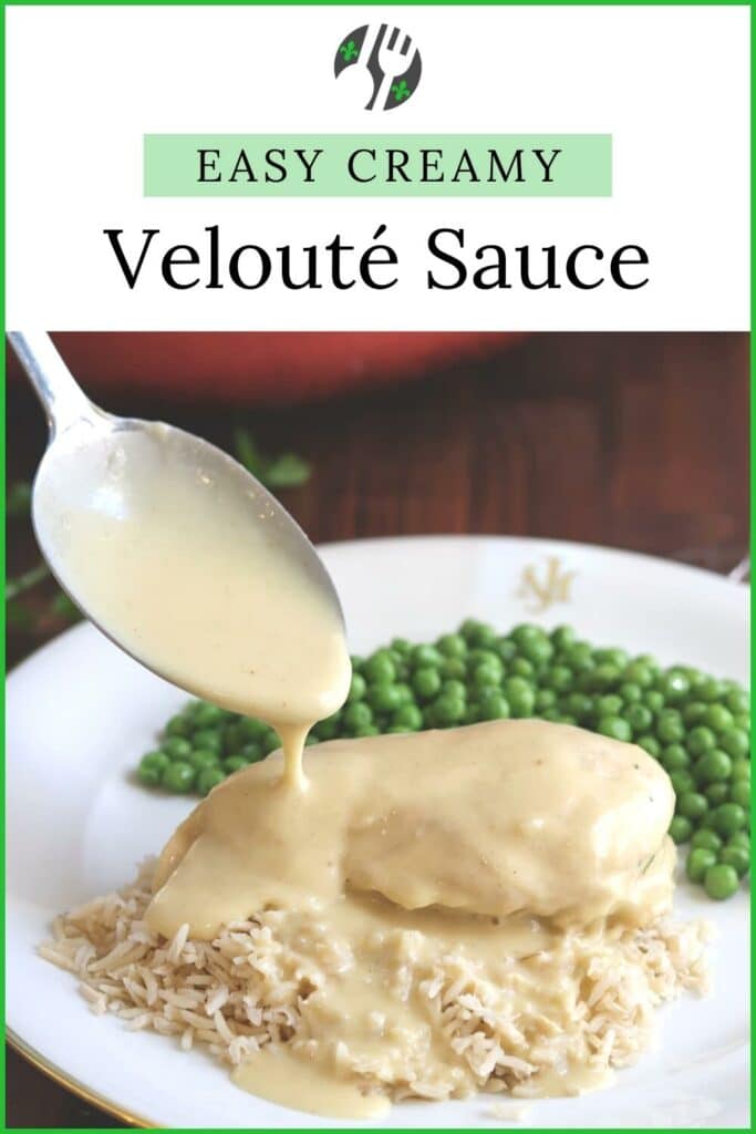 Veloute sauce is one of the French 5 Mother Sauces. Simmer your chicken it in, add it to soups, use it as a base to create countless other sauces!
