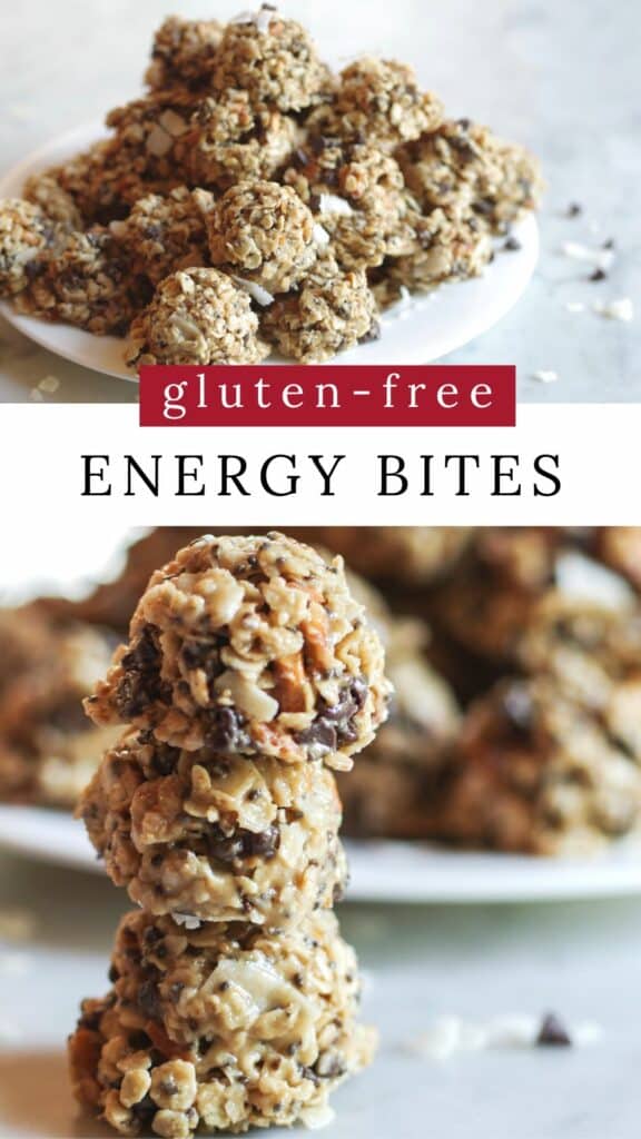 Gluten-Free ENERGY BITES are easy to make in less than 15 minutes and perfect for on-the-go snacks.  Crunchy, Salty, Sweet, and a bit Chewy... What's not to love? 🥰