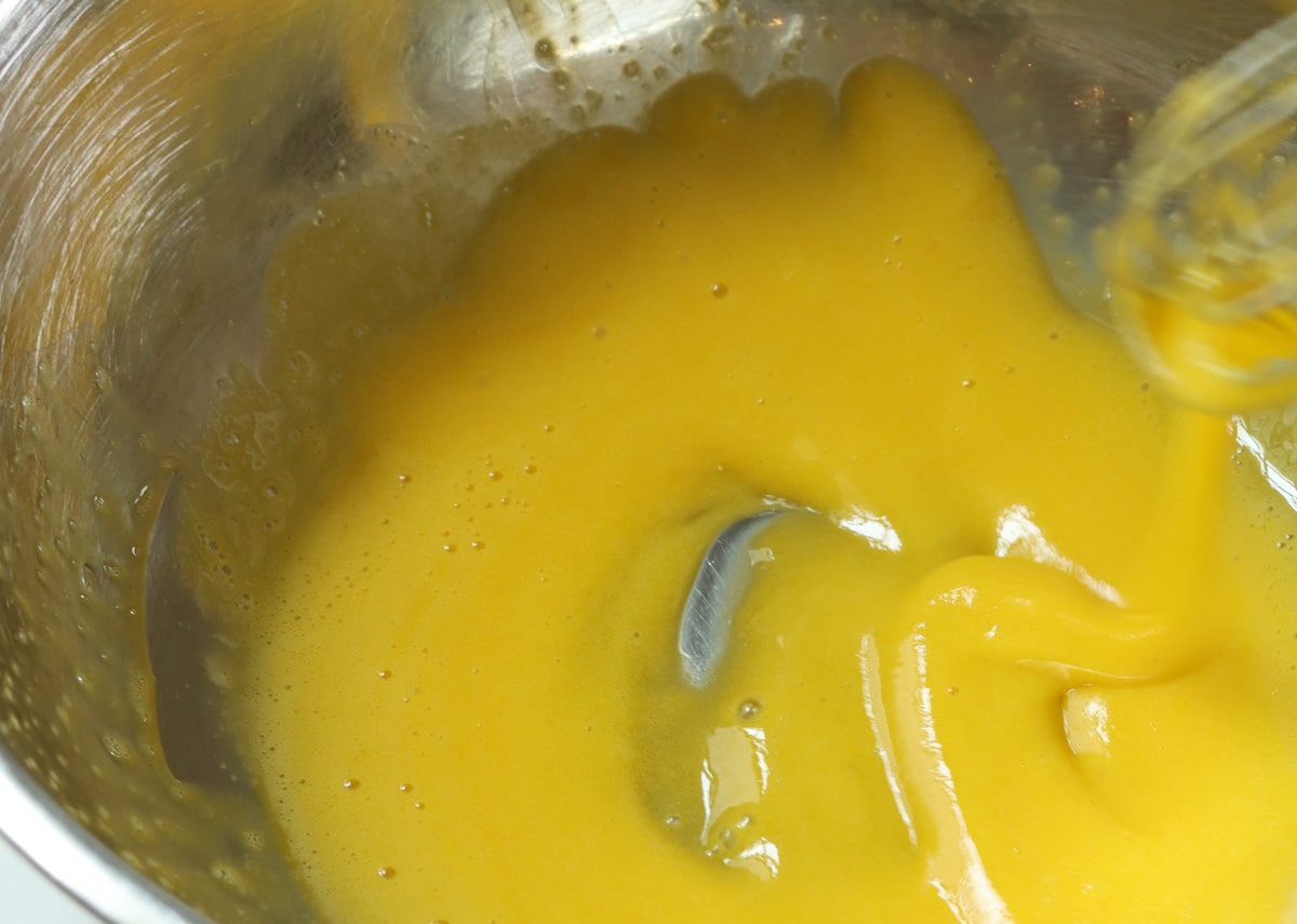 whisk the yolks until they are thick and sticky