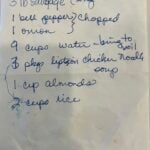 breakfast rice casserole handwritten recipe card